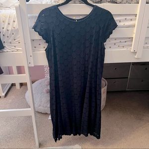 Navy lace shift dress